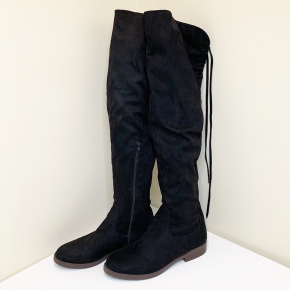 Chase + Chloe Shoes - Chase & Chloe Maggy-1 Women's Thigh High Drawstring Low Chunky Heel Boots Sz 10